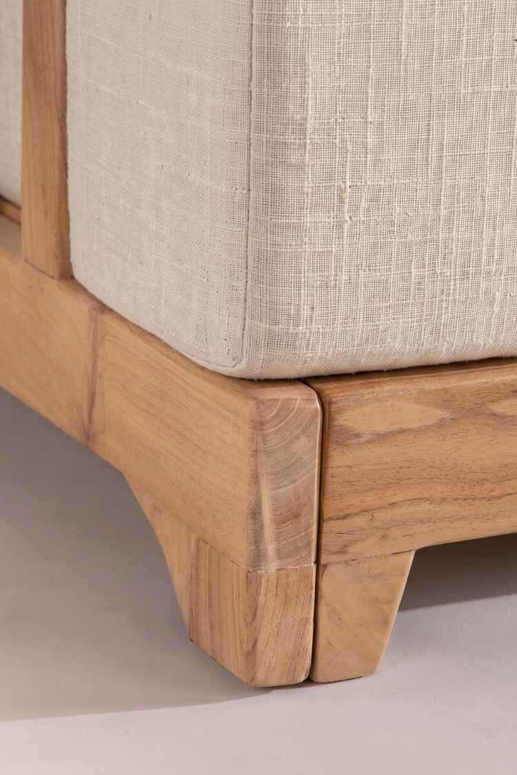 Upholstered Bundle Cabana Linear Sofa in Raffia Ecru Fabric