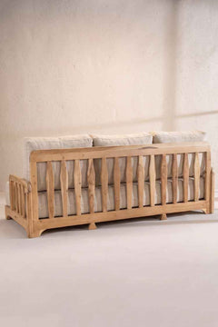 Upholstered Bundle Cabana Linear Sofa in Raffia Ecru Fabric