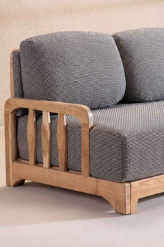 Upholstered Bundle Cabana Linear Sofa in Nilgiri Black & White Fabric