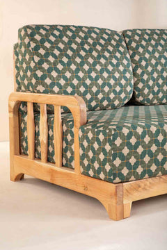 Upholstered Bundle Cabana Linear Sofa in Roz Tile Fabric