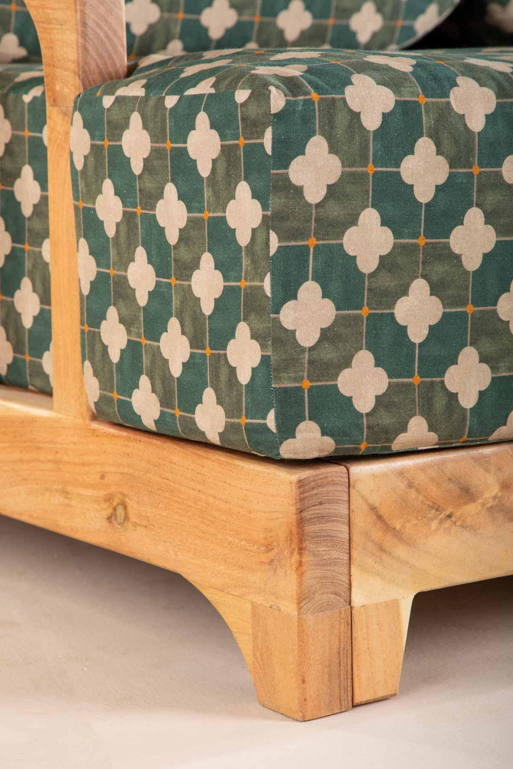 Upholstered Bundle Cabana Linear Sofa in Roz Tile Fabric
