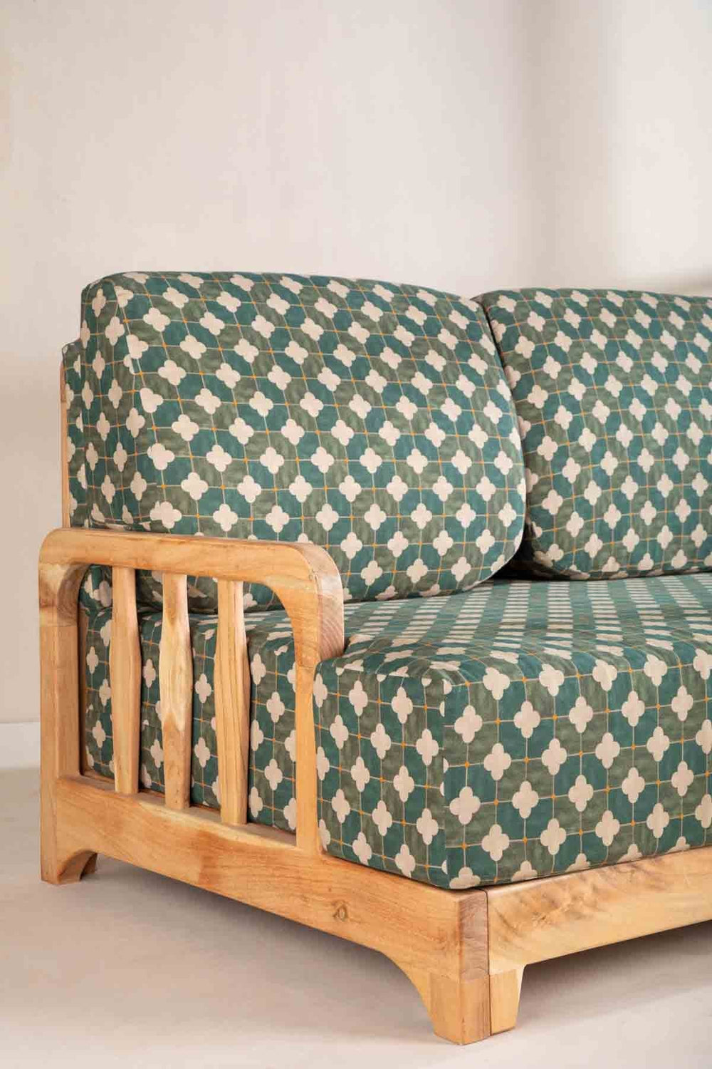 Upholstered Bundle Cabana Linear Sofa in Roz Tile Fabric