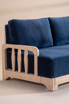 Cabana Linear Sofa in Indigo Velvet Fabric