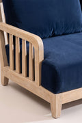 Upholstered Bundle Cabana Linear Sofa in Indigo Velvet Fabric