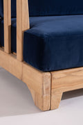 Upholstered Bundle Cabana Linear Sofa in Indigo Velvet Fabric