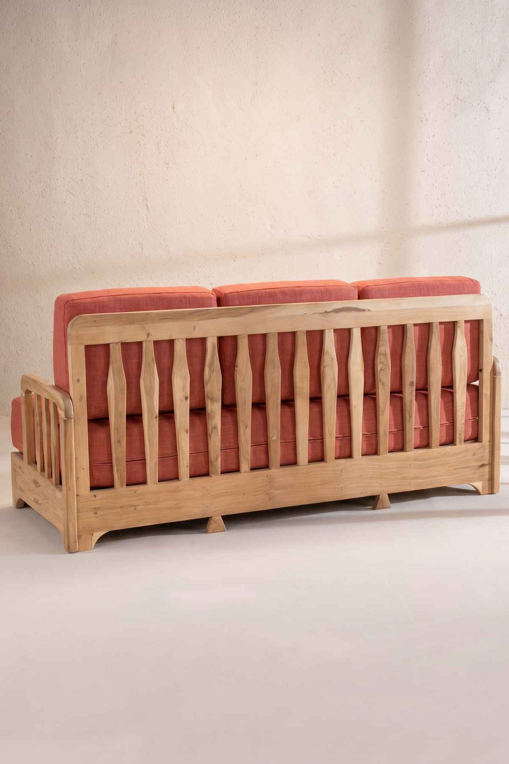 Upholstered Bundle Cabana Linear Sofa in Raffia Red Pepper Fabric