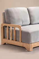 Cabana Linear Sofa in Silver Velvet Fabric