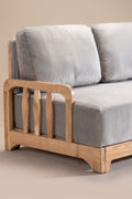 Upholstered Bundle Cabana Linear Sofa in Silver Velvet Fabric