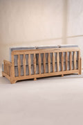 Upholstered Bundle Cabana Linear Sofa in Silver Velvet Fabric