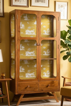 Vitrina Teak Wood Cabinet