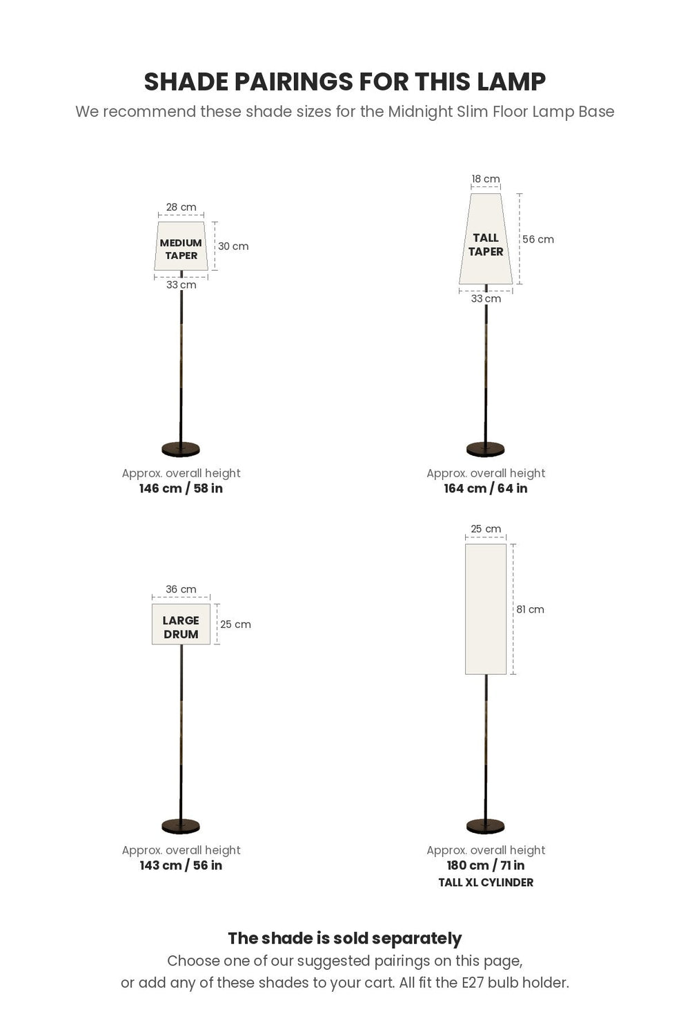 FLOOR LAMPS Midnight Slim Floor Lamp (Charcoal)