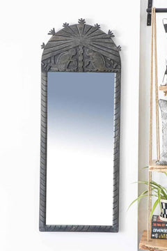 MIRRORS Monkii Palm Hand Carved Wall Mirror