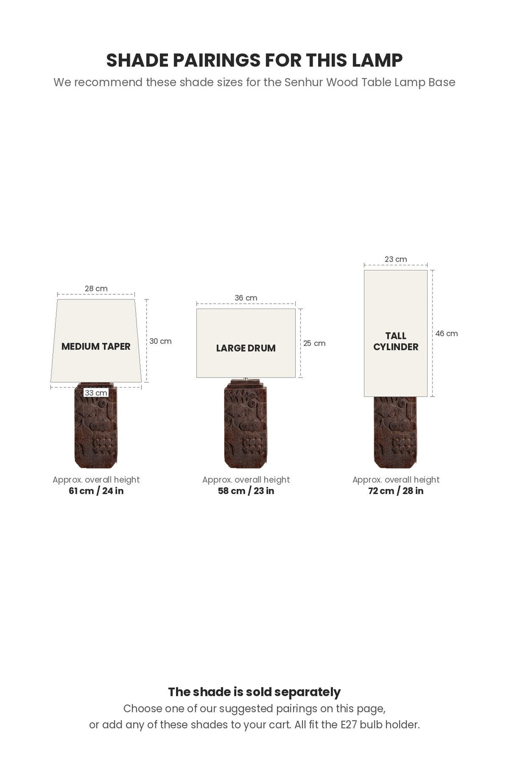 TABLE LAMPS Senhur Wood Table Lamp (Charcoal)