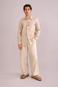 SHIRTS Checks Embroidered Full Sleeve Shirt (Oasis Tan)