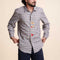 Checks Embroidered Full Sleeve Shirt (Seafaring Blue)