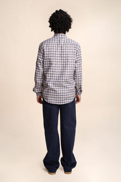 SHIRTS Checks Embroidered Full Sleeve Shirt (Seafaring Blue)