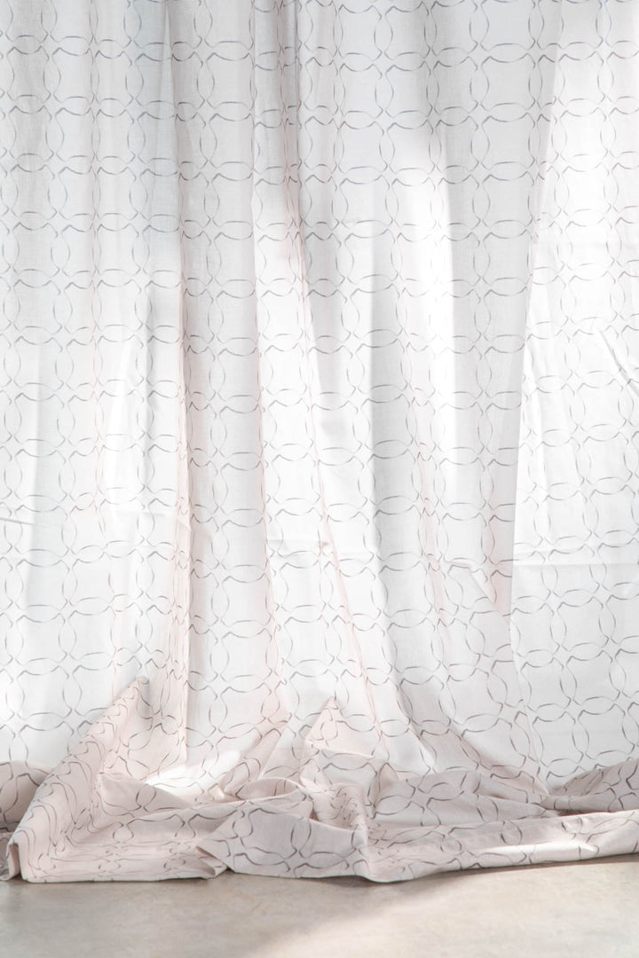 SWATCHES Circle Grid Stone Sheer Fabric Swatch