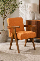 Civic Accent Chair in Raffia Ginger Orange Fabric