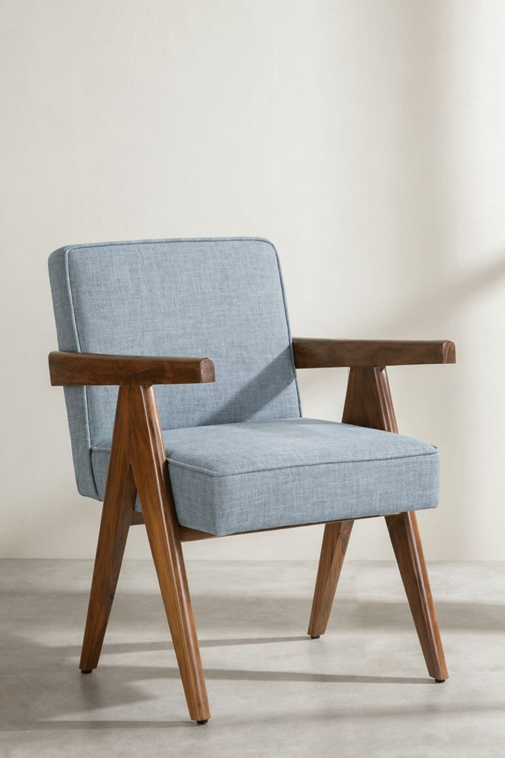 Upholstered Bundle Civic Accent Chair in Raffia Misty Grey Fabric