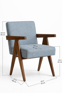 Upholstered Bundle Civic Accent Chair in Raffia Misty Grey Fabric