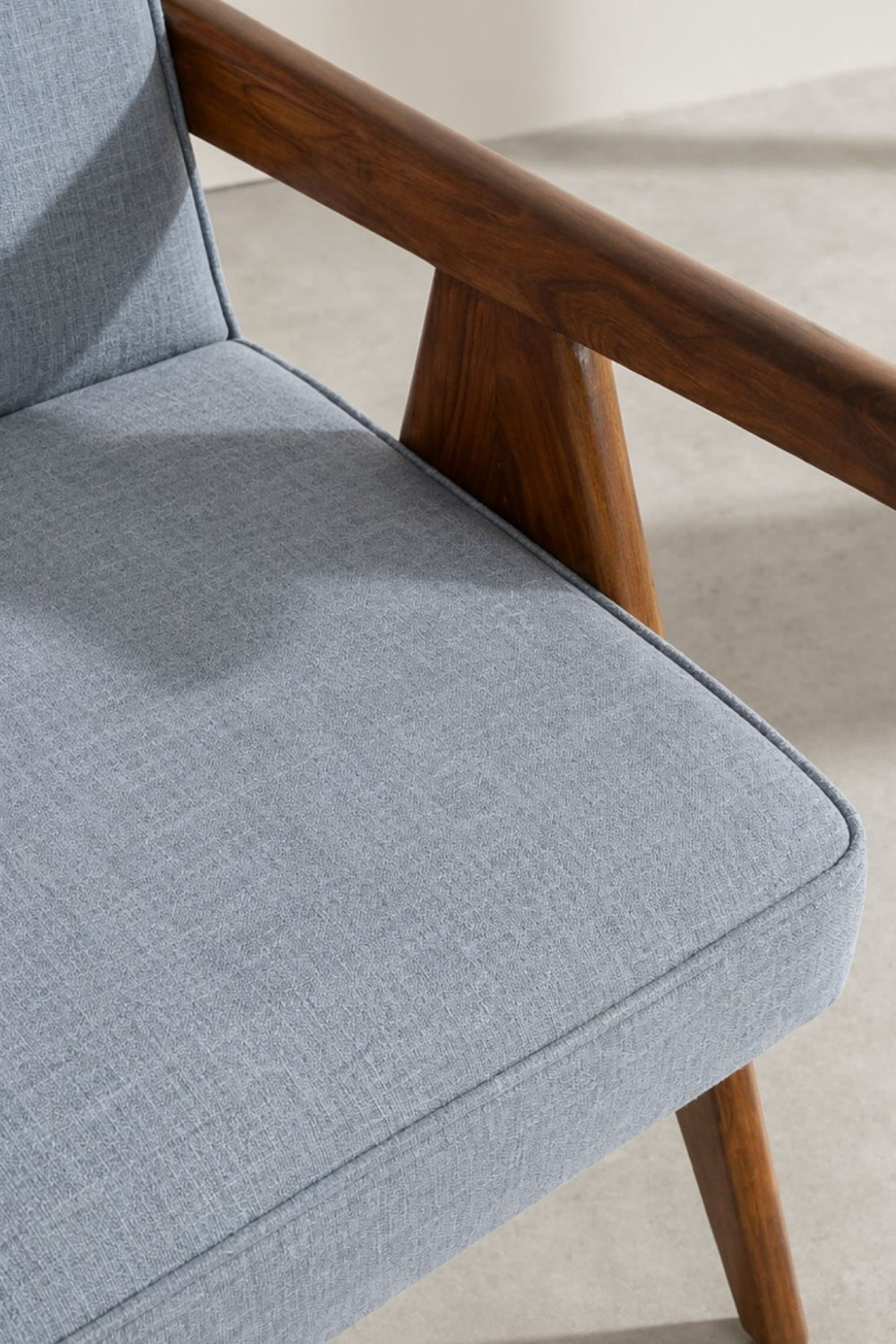 Upholstered Bundle Civic Accent Chair in Raffia Misty Grey Fabric