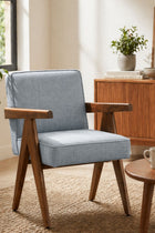 Civic Accent Chair in Raffia Misty Grey Fabric