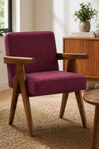 Civic Accent Chair in Raffia Plum Red Fabric