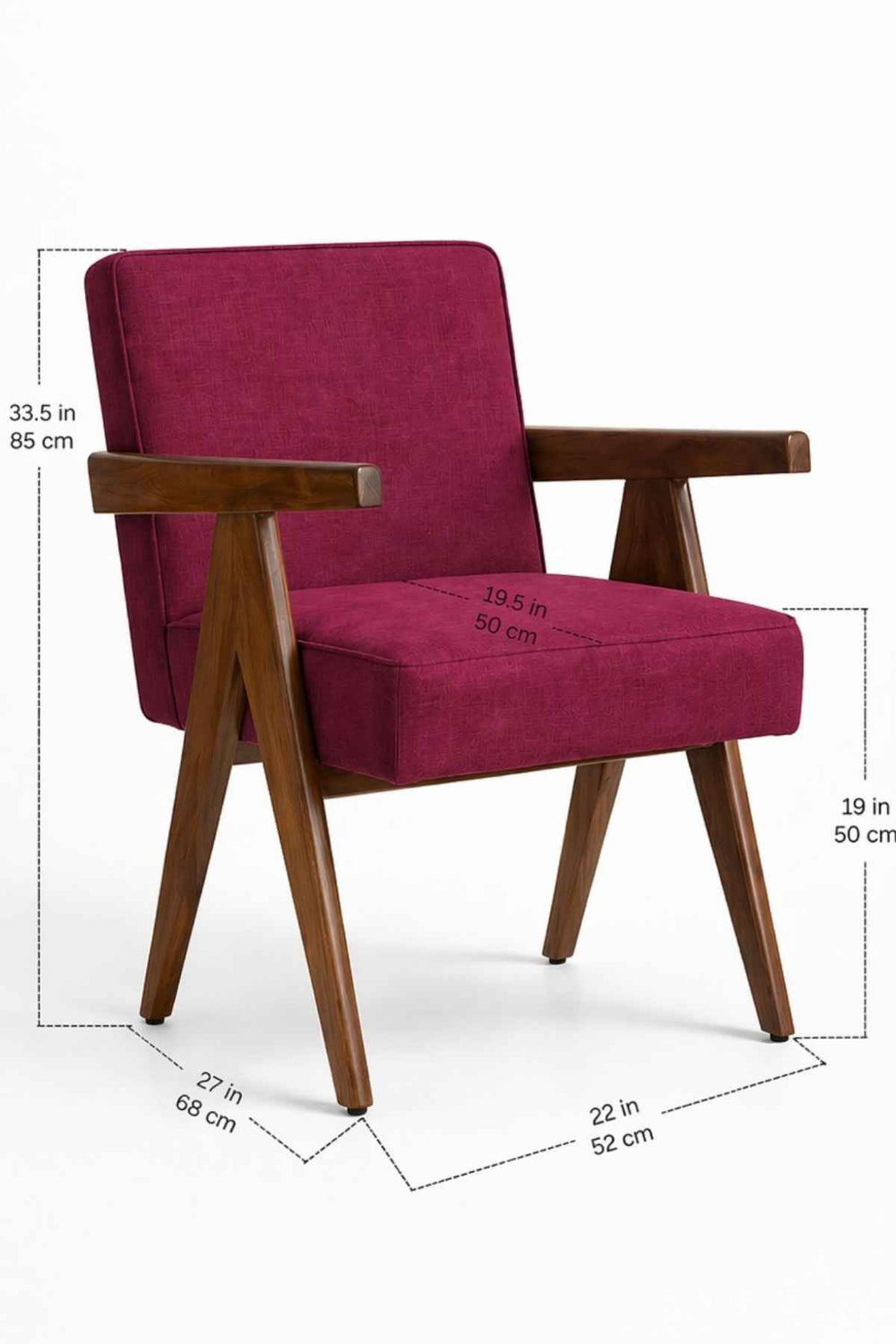 Upholstered Bundle Civic Accent Chair in Raffia Plum Red Fabric