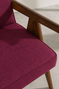 Upholstered Bundle Civic Accent Chair in Raffia Plum Red Fabric
