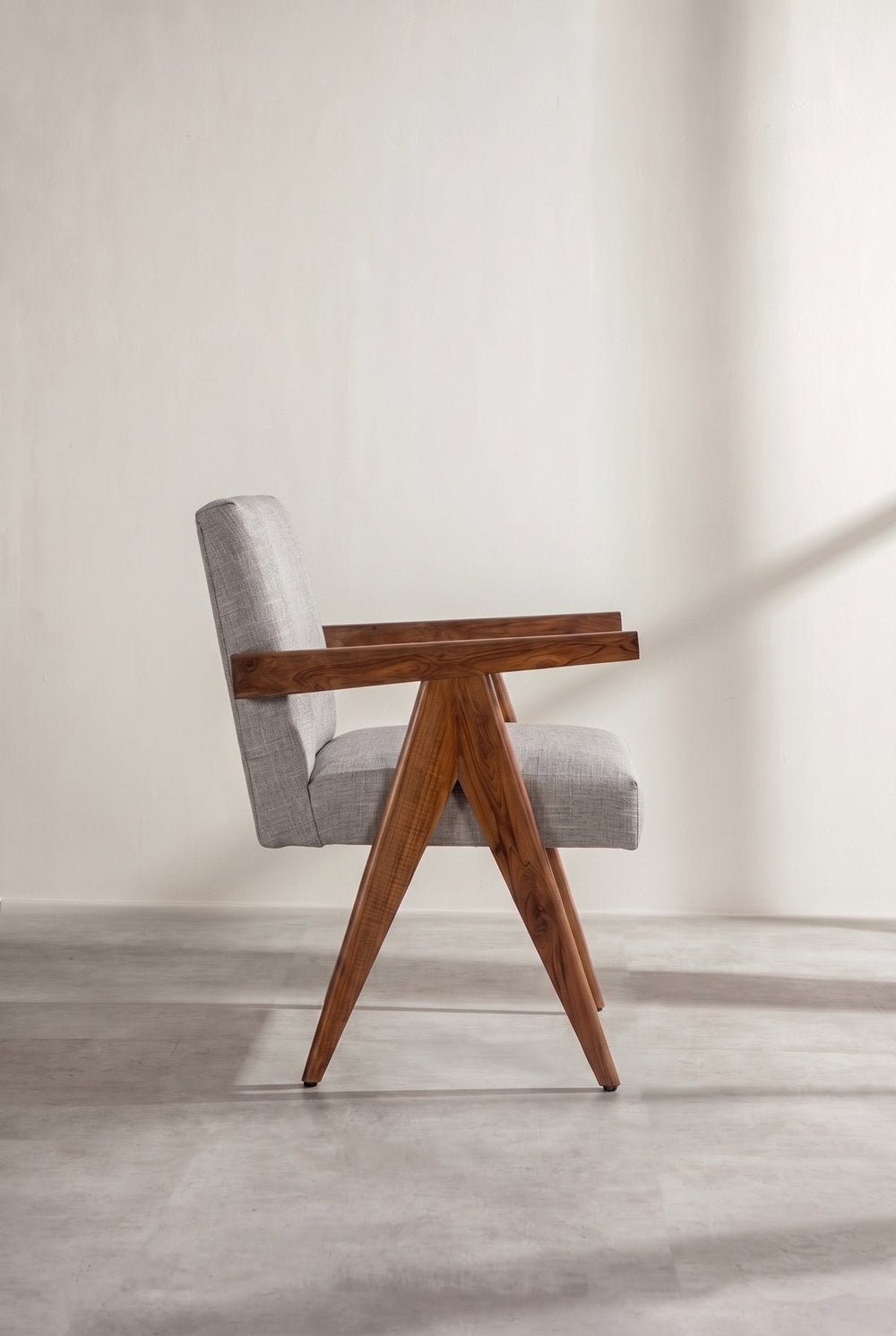 Upholstered Bundle Civic Accent Chair in Raffia Ecru Fabric