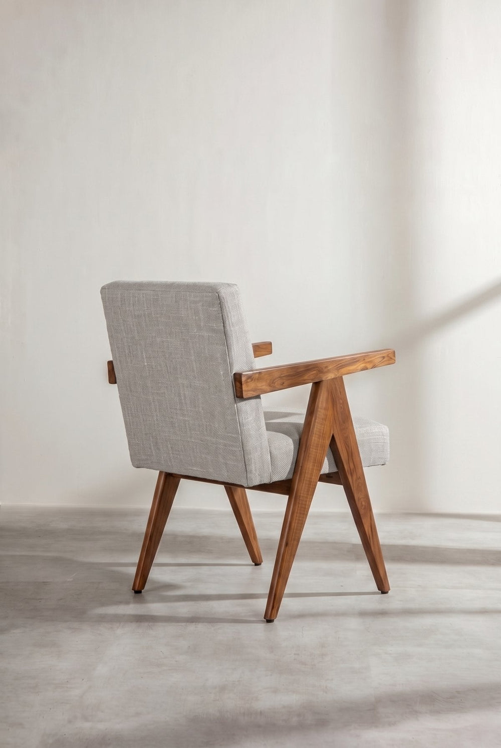 Upholstered Bundle Civic Accent Chair in Raffia Ecru Fabric