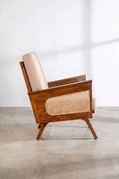 Upholstered Bundle Conoor Accent Chair in Golden Sand Fabric