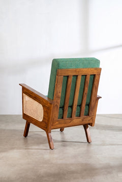 Upholstered Bundle Conoor Accent Chair in Herringbone Astral Green Fabric