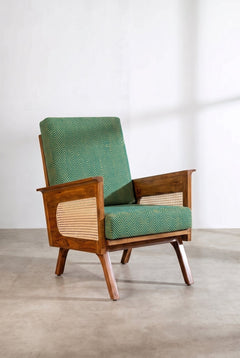 Upholstered Bundle Conoor Accent Chair in Herringbone Astral Green Fabric