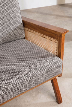 Upholstered Bundle Conoor Accent Chair in Nilgiri Black and White Fabric