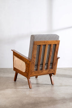 Upholstered Bundle Conoor Accent Chair in Nilgiri Black and White Fabric