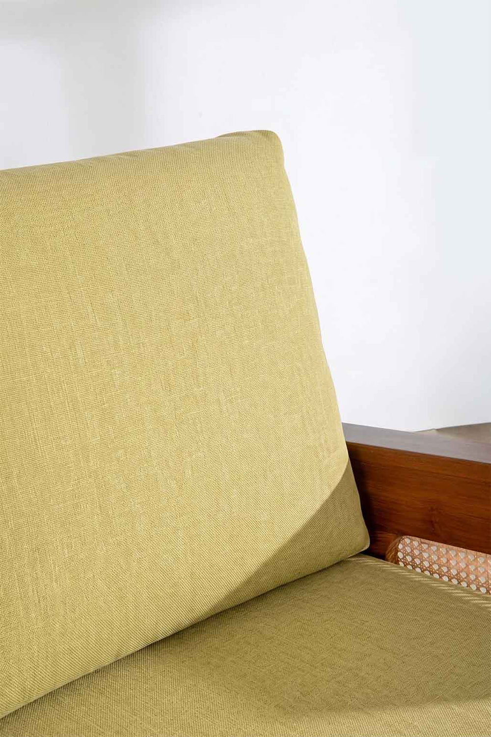 Upholstered Bundle Conoor Slim Line Sofa in Solid Twisted Herbal Green Fabric