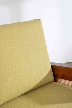 Upholstered Bundle Conoor Slim Line Sofa in Solid Twisted Herbal Green Fabric