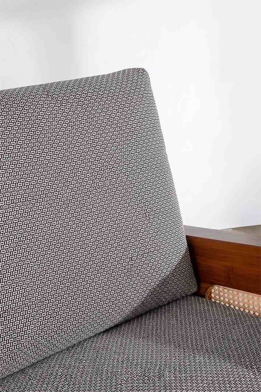 Upholstered Bundle Conoor Slim Line Sofa in Nilgiri Black & White Fabric
