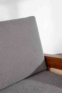 Upholstered Bundle Conoor Slim Line Sofa in Nilgiri Black & White Fabric