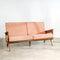 Conoor Slim Line Sofa in Plush Peach Fabric