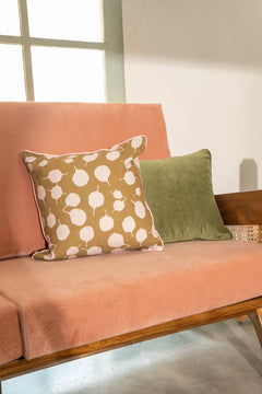Upholstered Bundle Conoor Slim Line Sofa in Plush Peach Fabric