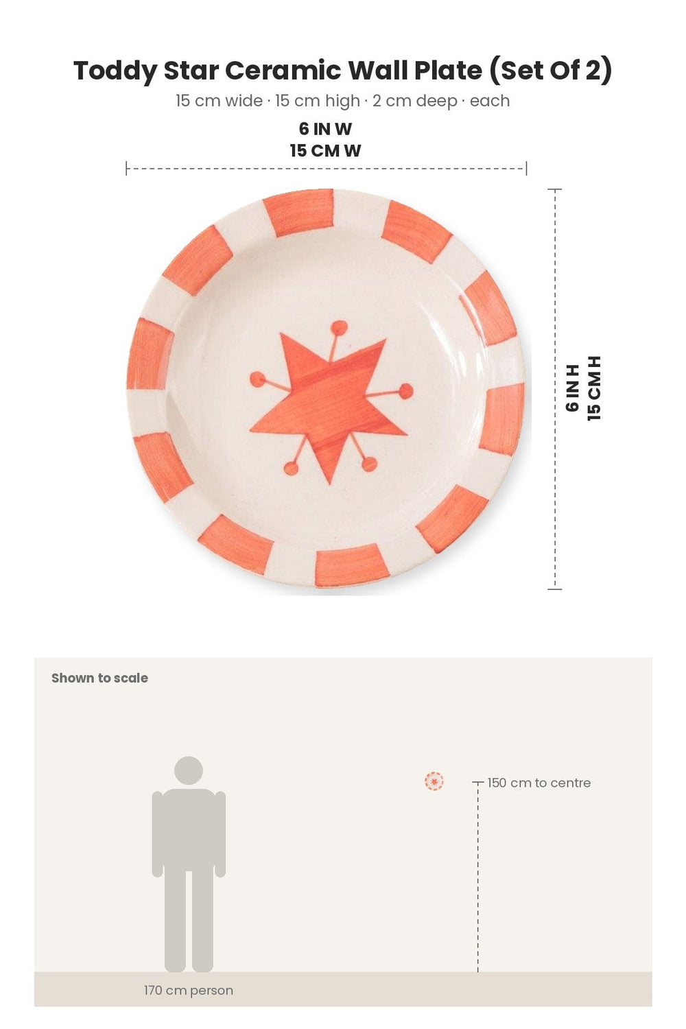 WALL PLATES Toddy Star Ceramic Wall Plate (Set Of 2)