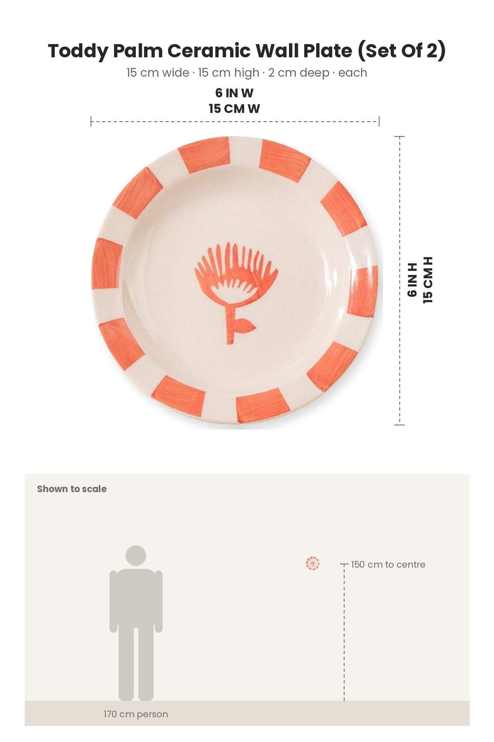 WALL PLATES Toddy Palm Ceramic Wall Plate (Set Of 2)