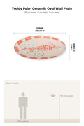 WALL PLATES Toddy Palm Ceramic Oval Wall Plate