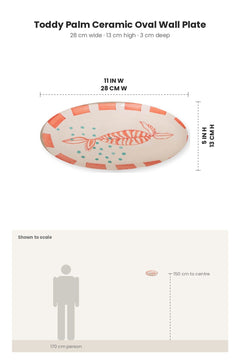 WALL PLATES Toddy Palm Ceramic Oval Wall Plate