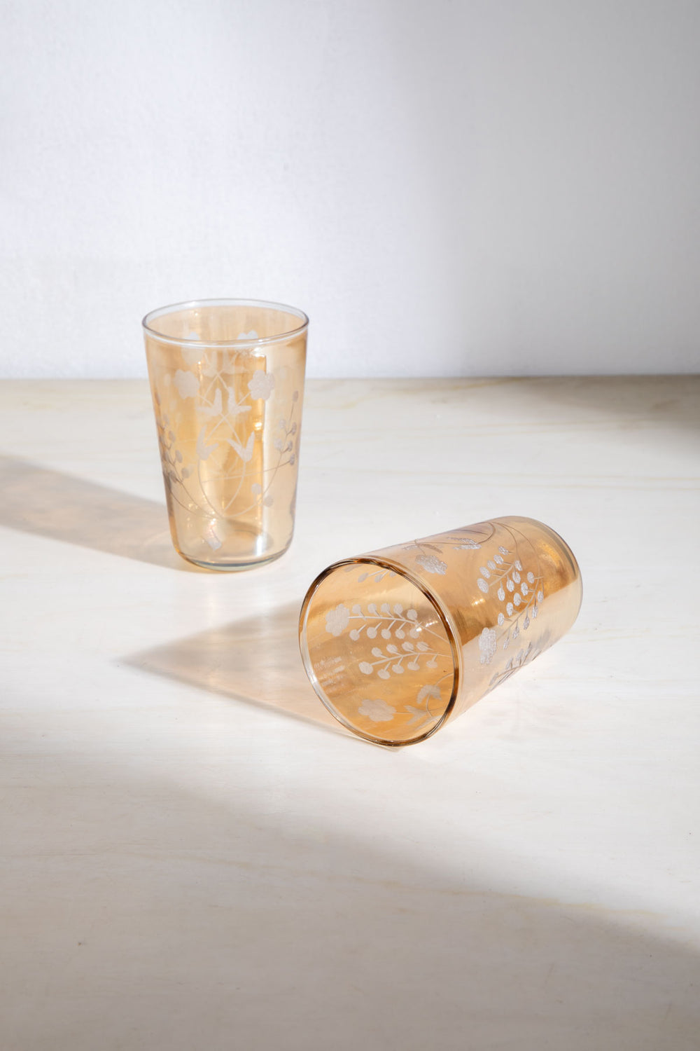 DRINKING GLASSES Cotton Flower Drinking Glass (Set of 2)