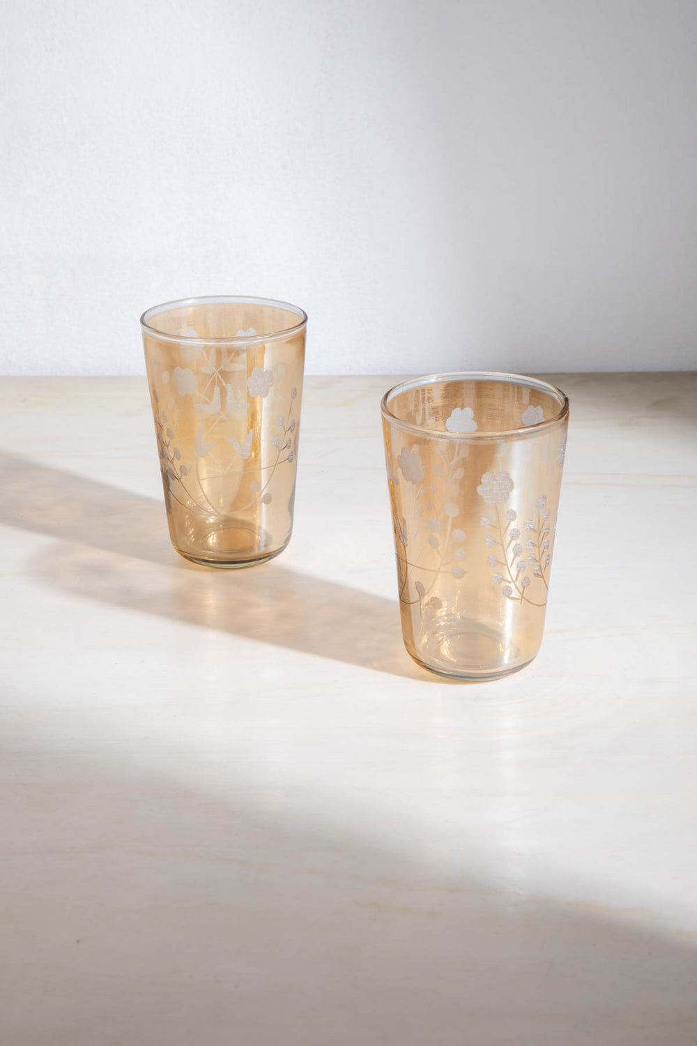DRINKING GLASSES Cotton Flower Drinking Glass (Set of 2)