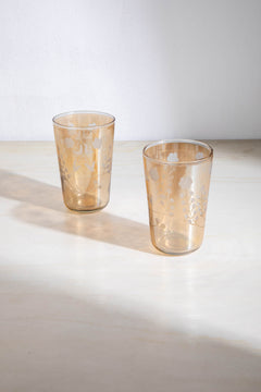 DRINKING GLASSES Cotton Flower Drinking Glass (Set of 2)