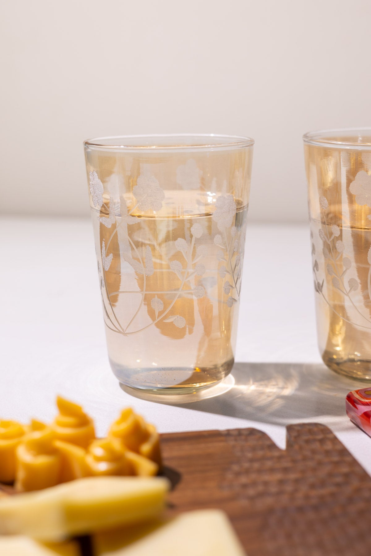 DRINKING GLASSES Cotton Flower Drinking Glass (Set of 2)